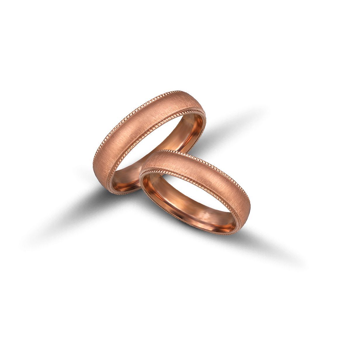 Rose gold wedding rings 4.5mm  (code VK2017/45)
